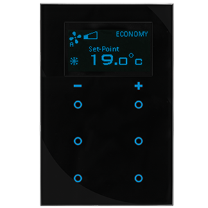 GTS Sense Touch Thermostat 6 channel Switch, Square Black