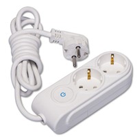 2 Gang Multiple Earthed Socket with Switch & Cable 5m. (1.5)