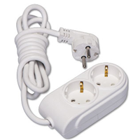 2 Gang Multiple Earthed Socket with Cable 5m. (1.5)