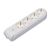 4 Gang Multiple Earthed Socket with Switch, without Cable